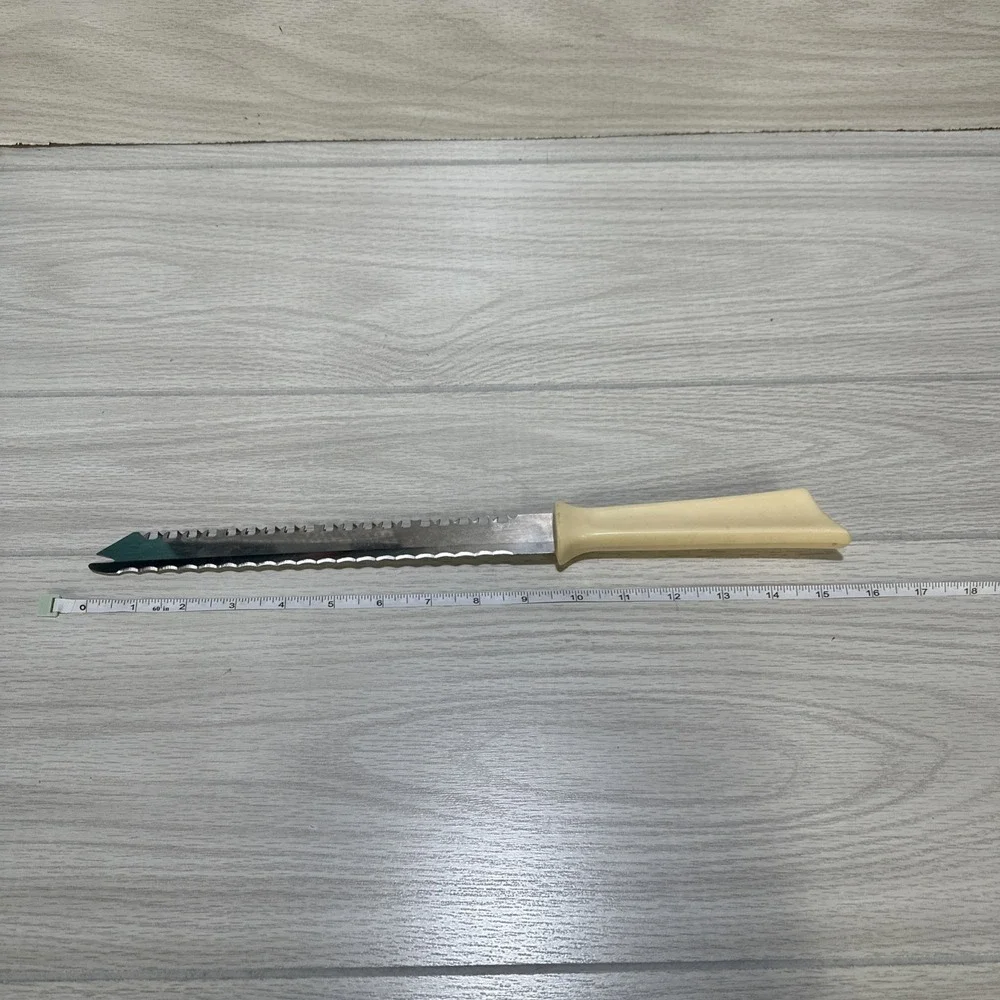 Quikut Quikkle USA Stainless Double Sided Blade Carving /‎ Bread Knife Vintage